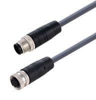 TRG883-C4G-1M - L-COM - TRG883-C4G-1M - Sensor Cable, A Coded, M12 Plug, M12 Receptacle, 8 Positions, 1 m, 3.3 ft, TRG883-C4G Series