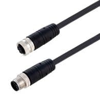 TRG883-P4B-3M - L-COM - TRG883-P4B-3M - Sensor Cable, A Coded, M12 Plug, M12 Receptacle, 8 Positions, 3 m, 9.8 ft, TRG883-P4B Series