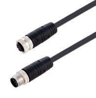 TRG883-P4B-5M - L-COM - TRG883-P4B-5M - Sensor Cable, A Coded, M12 Plug, M12 Receptacle, 8 Positions, 5 m, 16.4 ft, TRG883-P4B Series