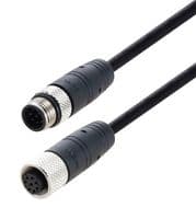 TRG884-P6B-1M - L-COM - TRG884-P6B-1M - Sensor Cable, A Coded, M12 Plug, M12 Receptacle, 8 Positions, 1 m, 3.3 ft, TRG884-P6B Series