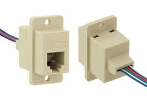 ECJ5046-IV - L-COM - ECJ5046-IV - Ethernet Cable, Cat3, RJ12 Jack to Free End, Ivory, 250 mm, 10 "