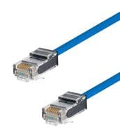 TRD628LS-BLU-1 - L-COM - TRD628LS-BLU-1 - Ethernet Cable, Cat6, RJ45 Plug to RJ45 Plug, UTP (Unshielded Twisted Pair), Blue, 304.8 mm, 1 ft
