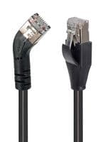 TRD645LSBLK-1 - L-COM - TRD645LSBLK-1 - Ethernet Cable, Cat6, 45° RJ45 Plug to RJ45 Plug, FTP (Foiled Twisted Pair), Black, 304.8 mm