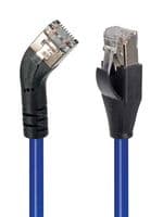 TRD645LSBLU-3 - L-COM - TRD645LSBLU-3 - Ethernet Cable, Cat6, 45° RJ45 Plug to RJ45 Plug, FTP (Foiled Twisted Pair), Blue, 914.4 mm, 3 ft