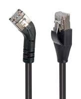 TRD645RSBLK-3 - L-COM - TRD645RSBLK-3 - Ethernet Cable, Cat6, 45° RJ45 Plug to RJ45 Plug, FTP (Foiled Twisted Pair), Black, 914.4 mm