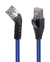 TRD645RSBLU-7 - L-COM - TRD645RSBLU-7 - Ethernet Cable, Cat6, 45° RJ45 Plug to RJ45 Plug, FTP (Foiled Twisted Pair), Blue, 2.1 m, 7 ft