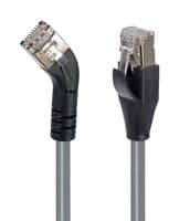 TRD645RSGRY-3 - L-COM - TRD645RSGRY-3 - Ethernet Cable, Cat6, 45° RJ45 Plug to RJ45 Plug, FTP (Foiled Twisted Pair), Grey, 914.4 mm, 3 ft
