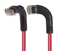 TRD695RA11RD-15 - L-COM - TRD695RA11RD-15 - Ethernet Cable, Cat6, 90° RJ45 Plug to 90° RJ45 Plug, UTP (Unshielded Twisted Pair), Red, 4.6 m