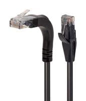 TRD695RA15BLK-10 - L-COM - TRD695RA15BLK-10 - Ethernet Cable, Cat6, 90° RJ45 Plug to RJ45 Plug, UTP (Unshielded Twisted Pair), Black, 3.05 m