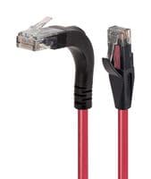 TRD695RA15RED-7 - L-COM - TRD695RA15RED-7 - Ethernet Cable, Cat6, 90° RJ45 Plug to RJ45 Plug, UTP (Unshielded Twisted Pair), Red, 2.1 m, 7 ft