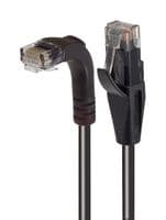 TRD695RA1BLK-15 - L-COM - TRD695RA1BLK-15 - Ethernet Cable, Cat6, 90° RJ45 Plug to RJ45 Plug, UTP (Unshielded Twisted Pair), Black, 4.6 m