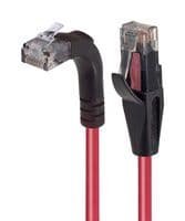 TRD695RA2RD-25 - L-COM - TRD695RA2RD-25 - Ethernet Cable, Cat6, 90° RJ45 Plug to RJ45 Plug, UTP (Unshielded Twisted Pair), Red, 7.6 m