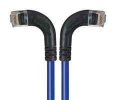 TRD695RA8BL-1 - L-COM - TRD695RA8BL-1 - Ethernet Cable, Cat6, 90° RJ45 Plug to 90° RJ45 Plug, UTP (Unshielded Twisted Pair), Blue