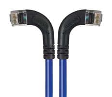 TRD695RA8BL-2 - L-COM - TRD695RA8BL-2 - Ethernet Cable, Cat6, 90° RJ45 Plug to 90° RJ45 Plug, UTP (Unshielded Twisted Pair), Blue