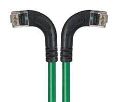TRD695RA8GR-15 - L-COM - TRD695RA8GR-15 - Ethernet Cable, Cat6, 90° RJ45 Plug to 90° RJ45 Plug, UTP (Unshielded Twisted Pair), Green, 4.6 m
