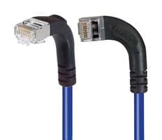 TRD695SRA11BL-5 - L-COM - TRD695SRA11BL-5 - Ethernet Cable, Cat6, 90° RJ45 Plug to 90° RJ45 Plug, FTP (Foiled Twisted Pair), Blue, 1.5 m