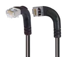 TRD695SRA11BLK-2 - L-COM - TRD695SRA11BLK-2 - Ethernet Cable, Cat6, 90° RJ45 Plug to 90° RJ45 Plug, FTP (Foiled Twisted Pair), Black, 609.6 mm