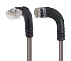 TRD695SRA11GRY-1 - L-COM - TRD695SRA11GRY-1 - Ethernet Cable, Cat6, 90° RJ45 Plug to 90° RJ45 Plug, FTP (Foiled Twisted Pair), Grey, 304.8 mm