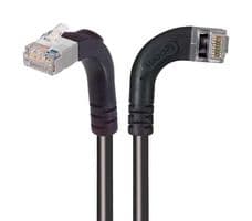 TRD695SRA12BLK-10 - L-COM - TRD695SRA12BLK-10 - Ethernet Cable, Cat6, 90° RJ45 Plug to 90° RJ45 Plug, FTP (Foiled Twisted Pair), Black, 3.05 m