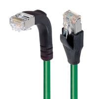 TRD695SRA1GR-20 - L-COM - TRD695SRA1GR-20 - Ethernet Cable, Cat6, 90° RJ45 Plug to RJ45 Plug, FTP (Foiled Twisted Pair), Green, 6.1 m, 20 ft