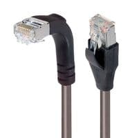 TRD695SRA1GRY-5 - L-COM - TRD695SRA1GRY-5 - Ethernet Cable, Cat6, 90° RJ45 Plug to RJ45 Plug, FTP (Foiled Twisted Pair), Grey, 1.5 m, 5 ft