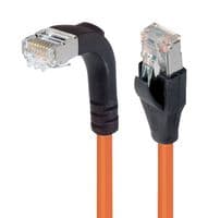 TRD695SRA1OR-10 - L-COM - TRD695SRA1OR-10 - Ethernet Cable, Cat6, 90° RJ45 Plug to RJ45 Plug, FTP (Foiled Twisted Pair), Orange, 3.05 m