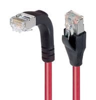 TRD695SRA1RD-10 - L-COM - TRD695SRA1RD-10 - Ethernet Cable, Cat6, 90° RJ45 Plug to RJ45 Plug, FTP (Foiled Twisted Pair), Red, 3.05 m, 10 ft