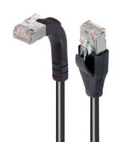 TRD695SRA2BLK-2 - L-COM - TRD695SRA2BLK-2 - Ethernet Cable, Cat6, 90° RJ45 Plug to RJ45 Plug, FTP (Foiled Twisted Pair), Black, 609.6 mm