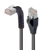 TRD695SRA2BLK-20 - L-COM - TRD695SRA2BLK-20 - Ethernet Cable, Cat6, 90° RJ45 Plug to RJ45 Plug, FTP (Foiled Twisted Pair), Black, 6.1 m, 20 ft