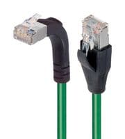 TRD695SRA2GR-15 - L-COM - TRD695SRA2GR-15 - Ethernet Cable, Cat6, 90° RJ45 Plug to RJ45 Plug, FTP (Foiled Twisted Pair), Green, 4.6 m, 15 ft