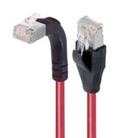 TRD695SRA2RD-2 - L-COM - TRD695SRA2RD-2 - Ethernet Cable, Cat6, 90° RJ45 Plug to RJ45 Plug, FTP (Foiled Twisted Pair), Red, 609.6 mm, 2 ft
