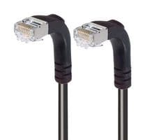TRD695SRA3BLK-15 - L-COM - TRD695SRA3BLK-15 - Ethernet Cable, Cat6, 90° RJ45 Plug to 90° RJ45 Plug, FTP (Foiled Twisted Pair), Black, 4.6 m