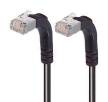 TRD695SRA5BLK-30 - L-COM - TRD695SRA5BLK-30 - Ethernet Cable, Cat6, 90° RJ45 Plug to 90° RJ45 Plug, FTP (Foiled Twisted Pair), Black, 9.1 m