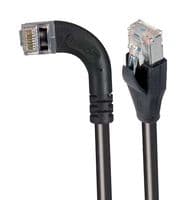 TRD695SRA6BLK-15 - L-COM - TRD695SRA6BLK-15 - Ethernet Cable, Cat6, 90° RJ45 Plug to RJ45 Plug, FTP (Foiled Twisted Pair), Black, 4.6 m, 15 ft