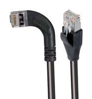 TRD695SRA6BLK-20 - L-COM - TRD695SRA6BLK-20 - Ethernet Cable, Cat6, 90° RJ45 Plug to RJ45 Plug, FTP (Foiled Twisted Pair), Black, 6.1 m, 20 ft