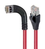 TRD695SRA6RD-30 - L-COM - TRD695SRA6RD-30 - Ethernet Cable, Cat6, 90° RJ45 Plug to RJ45 Plug, FTP (Foiled Twisted Pair), Red, 9.1 m, 30 ft