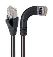 TRD695SRA7BLK-30 - L-COM - TRD695SRA7BLK-30 - Ethernet Cable, Cat6, 90° RJ45 Plug to RJ45 Plug, FTP (Foiled Twisted Pair), Black, 9.1 m, 30 ft
