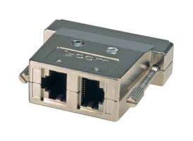 RA2588MS - L-COM - RA2588MS - In-Line Adapter, Adapter, D Sub, RJ45 x2, RA Series
