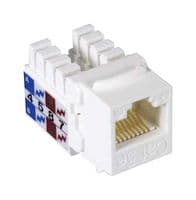 MJS110C5E-WT - L-COM - MJS110C5E-WT - Modular Connector, White, Keystone 110, RJ45 Jack, 1 x 1 (Port), 8P8C, Cat5e, Panel Mount