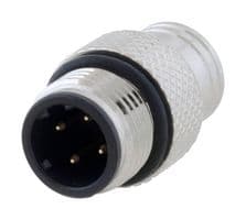 M124DM-MLD - L-COM - M124DM-MLD - Sensor Connector, M12, Male, 4 Positions, Solder Pin, Straight Cable Mount