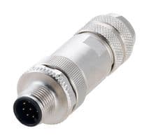 M12FT8AMS - L-COM - M12FT8AMS - Sensor Connector, M12, Male, 8 Positions, Screw Pin, Straight Cable Mount