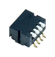CHP-041TA - NIDEC COMPONENTS - CHP-041TA - DIP / SIP Switch, 4 Circuits, Piano Key, Surface Mount, SPST-NO, 6 V, 100 mA