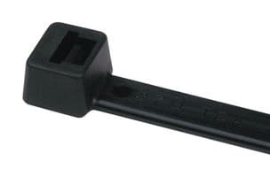 111-02049 T18L-PA66HS-BK - HELLERMANNTYTON - 111-02049 T18L-PA66HS-BK - Cable Tie, Nylon 6.6 HS (Polyamide 6.6 HS) (Heat Stabilised), Black, 205 mm, 2.5 mm, 55 mm, 80 N