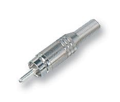 330-0000 - DELTRON COMPONENTS - 330-0000 - RCA (Phono) Audio / Video Connector, 2 Contacts, Plug, Silver Plated Contacts, Metal Body, Natural