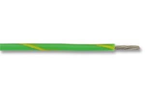 SPC00445A184 25M - BRAND REX - SPC00445A184 25M - Wire, PTFE, Green, Yellow, 20 AWG, 19 x 0.2mm, 82 ft