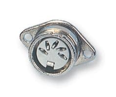 593-0600 - DELTRON COMPONENTS - 593-0600 - DIN Audio / Video Connector, Locking, 6 Contacts, Jack, Panel Mount, Solder, Silver Plated Contacts
