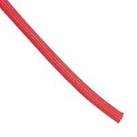 176-50027 SBS4-GF-RD - HELLERMANNTYTON - 176-50027 SBS4-GF-RD - Sleeving, Braided, Fibreglass / PU (Polyurethane), Red, 4 mm, 25 m, 82 ft