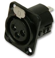 718-0300 - DELTRON COMPONENTS - 718-0300 - XLR Connector, 3 Contacts, Jack, Panel Mount, Silver Plated Contacts, Metal Body