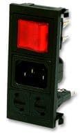 BZV03/Z0000/06 - BULGIN / PARTNER STOCK - BZV03/Z0000/06 - Un-Filtered IEC Power Entry Module, IEC C14, General Purpose, 15 A, 250 VAC, 2-Pole Switch