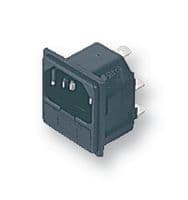 PF0011/15/63 - BULGIN / PARTNER STOCK - PF0011/15/63 - Un-Filtered IEC Power Entry Module, IEC C14, General Purpose, 10 A, 250 VAC, 2-Pole Fuse Holder